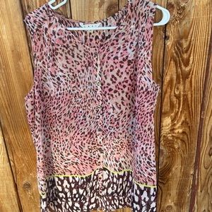 CAbi Sheer Leopard Print Tunic